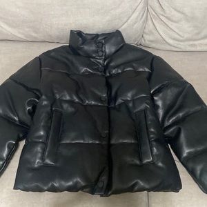 Used, zara girls faux leather jacket size 9